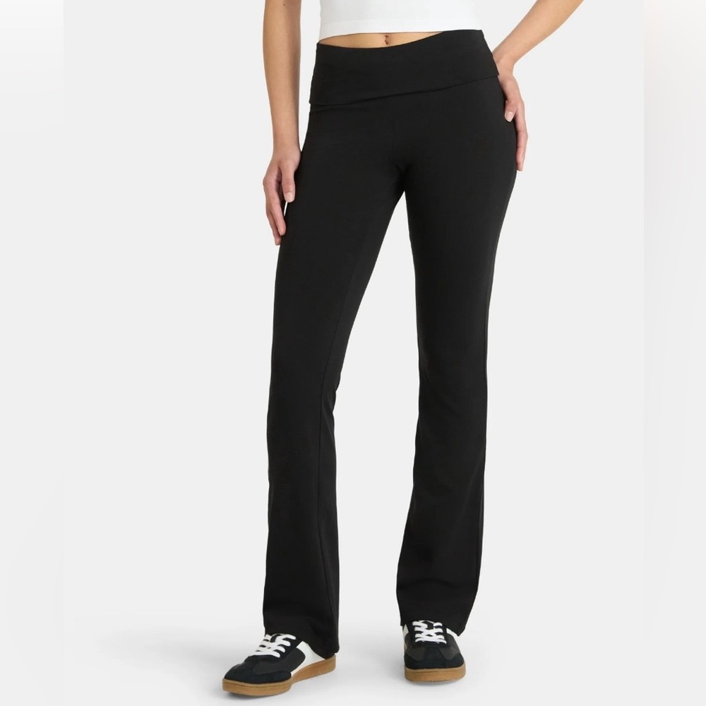 No Boundaries Black Soot Fold Over Waist Flare Pants